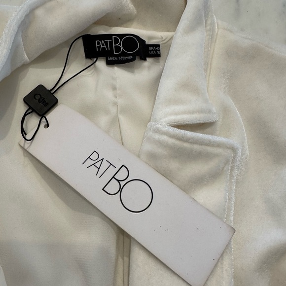 PatBo- NWT White Velvet Beaded Trim Blazer Mini Dress - Picture 5 of 8